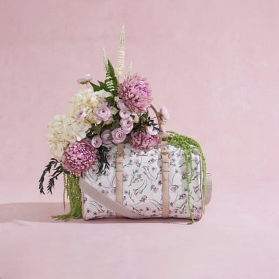 Cream Ditsy Floral Barrel Bag | River Island