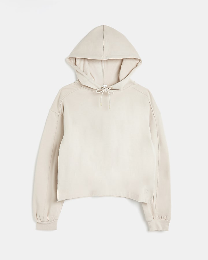 Cream drawstring hoodie