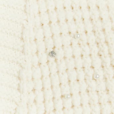 Cream embellished cardigan River Island