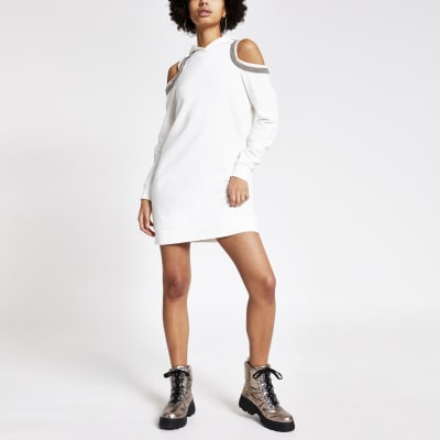 river island cold shoulder dress