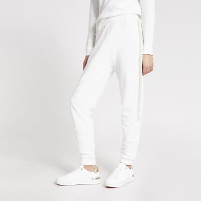 petite cream joggers