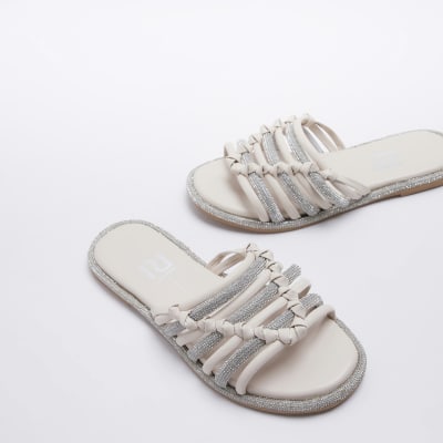 Cream embellished sliders