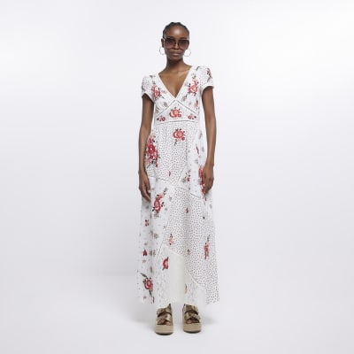 River island hot sale white maxi dress