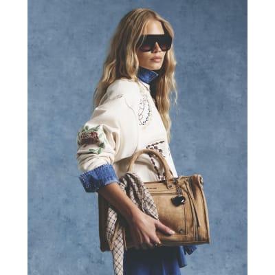 Embroidered Patchwork Sweatshirt