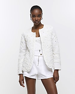 Cream embroidered trophy jacket