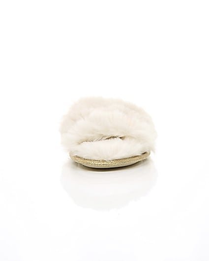 360 degree animation of product Cream faux fur embellished mules frame-4