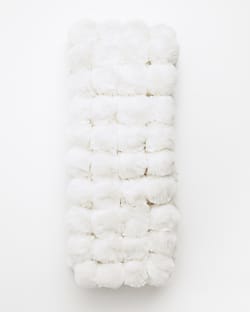 Cream faux fur pom scarf