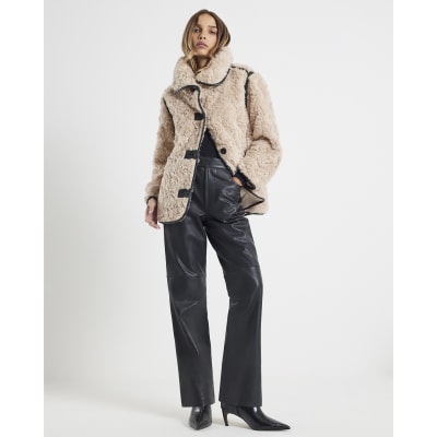 Cream Faux Fur Swing Coat