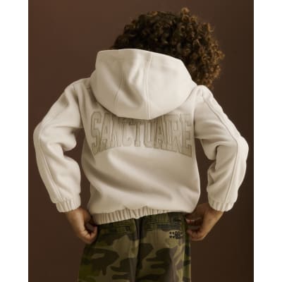 Cream Felt Sanctuaire Zip Through Hoodie