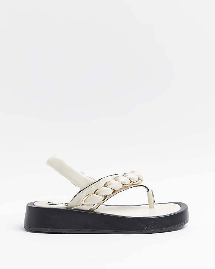 Cream flatform sandals