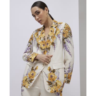 Cream Floral Blazer