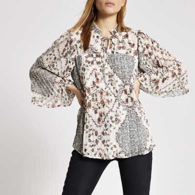 cream pleated jersey