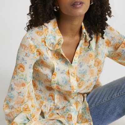 chiffon floral shirt