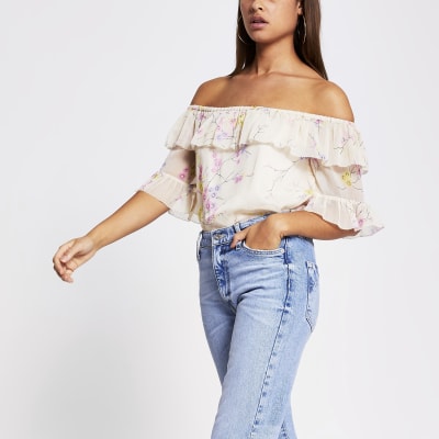 river island ruffle top