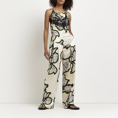 cream halter neck top