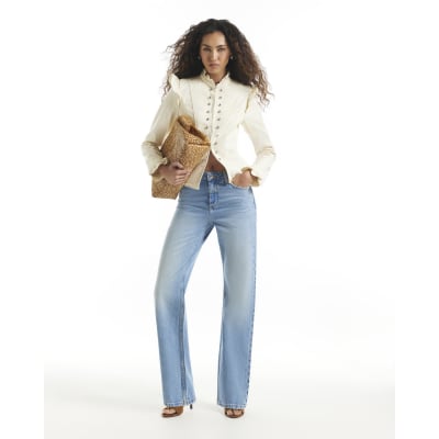 Frill Button Detail Denim Jacket