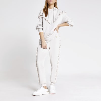 Cream frill RVR joggers