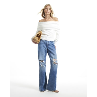 Gathered Bardot Jumper