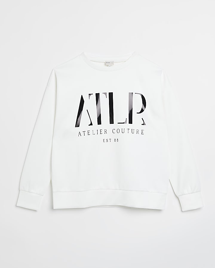 Cream graphic print sweatshirt