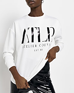 Cream graphic print sweatshirt