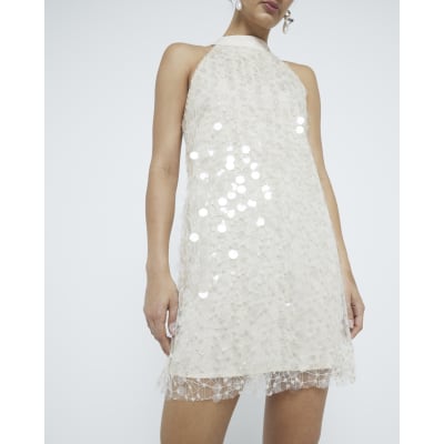white christmas dresses Feelin' 22 Cream Sequin Mini Dress - US 6 main image 1