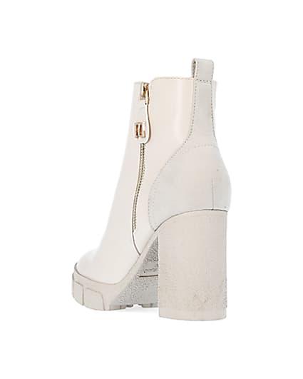 360 degree animation of product Cream heeled ankle boots frame-7