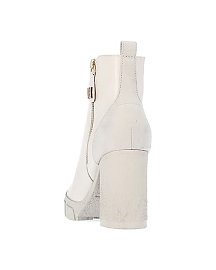 360 degree animation of product Cream heeled ankle boots frame-8