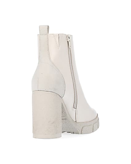 360 degree animation of product Cream heeled ankle boots frame-11