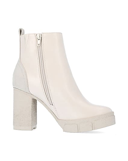 360 degree animation of product Cream heeled ankle boots frame-16