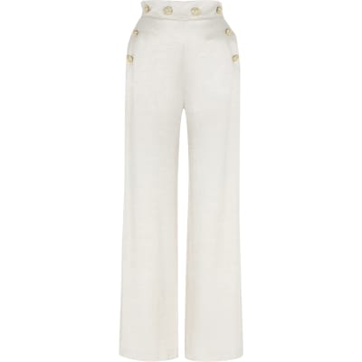 cream high waisted trousers