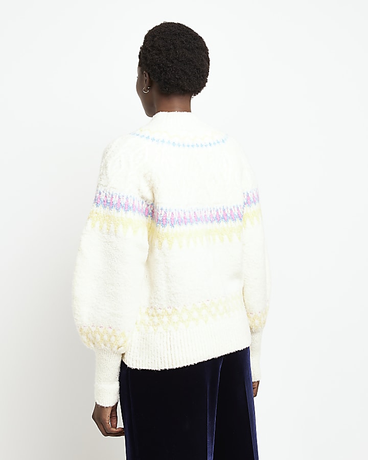 Cream high neck knitted jumper