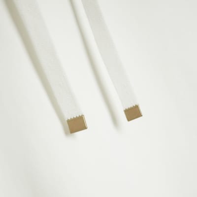 Cream hooded sweatshirt mini dress River Island