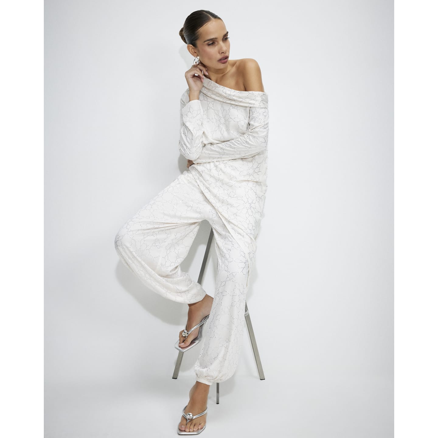River Island Cream Hotfix Balloon Leg Trousers — photo 1 of 1