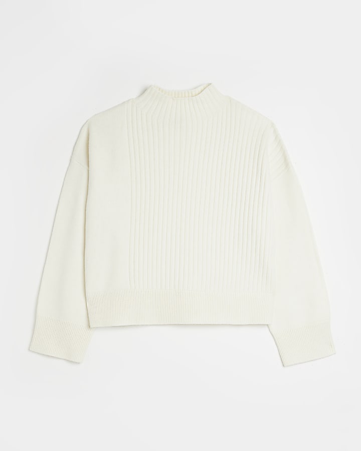 Cream knit long sleeve jumper