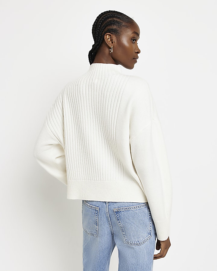 Cream knit long sleeve jumper