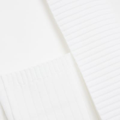 Cream knit longline cardigan