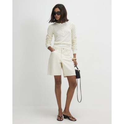 Knit Pointelle Henley Top