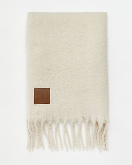 Cream knit scarf