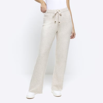 Cashmere Cream Knit Jogger Pants | Knitss