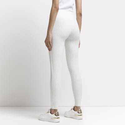 cream knitted joggers