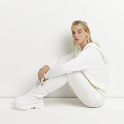 river island cream joggers