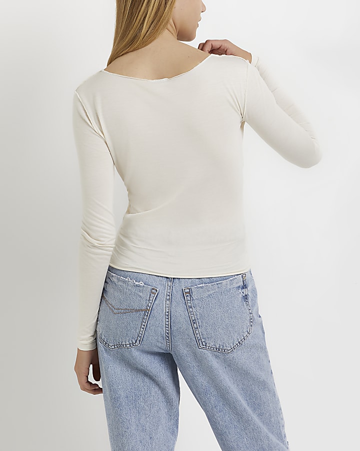 Cream knitted top