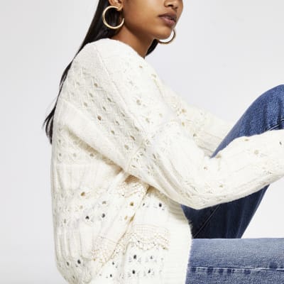 cream lace cardigan