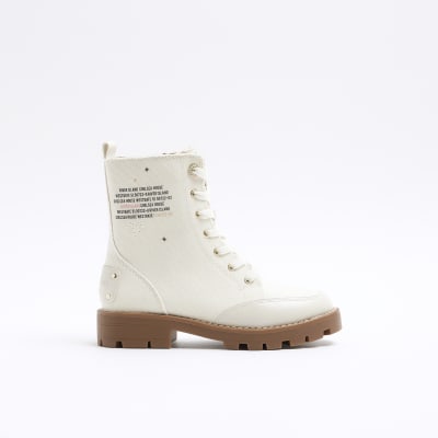 Canvas lace store up boots womens