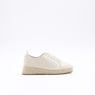 Lace up espadrille trainers store