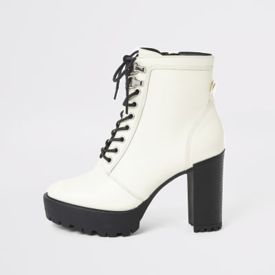 ankle length lace up boots