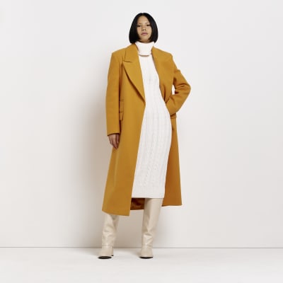 Cream long sleeve cable maxi jumper dress