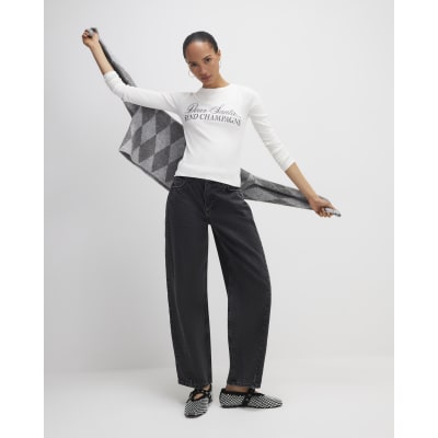 Cream Long Sleeve Dear Santa Christmas Top