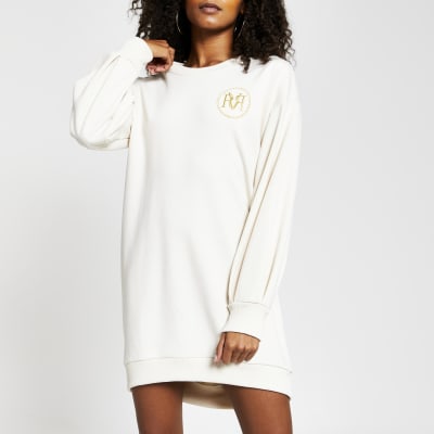 cream long sleeve dress