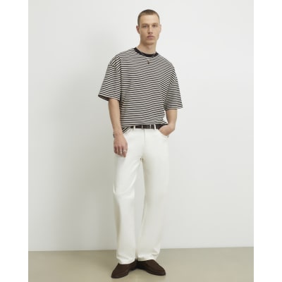 Cream Loose Fit Jeans